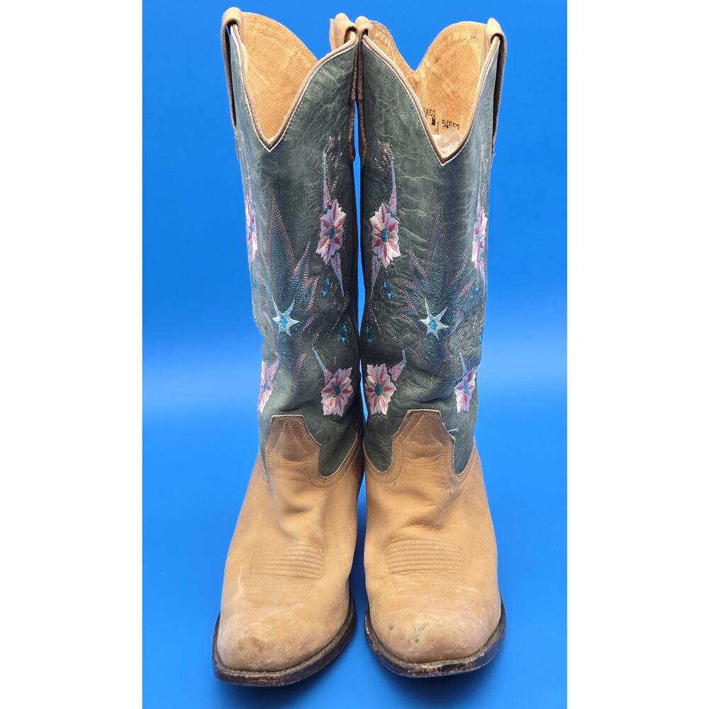 Sonora Double H Ashlee Western Cowboy Cowgirl Boots Women's 10 Stack Heel - Picture 3 of 12